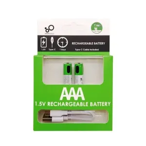 Smartools AAA Lithium-ion USB Type-C Rechargeable Battery 1.5V - 2pcs