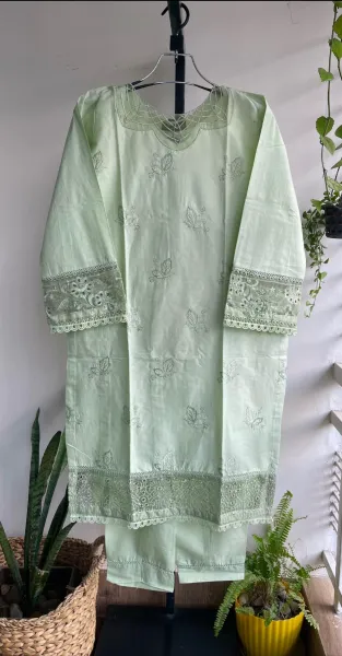 Pakistani Original Hayat's Stitched Cotton 2pcs_ Mint