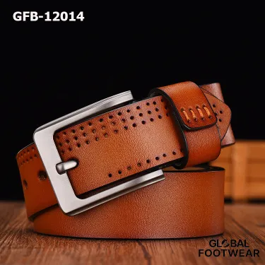 Genuine leather Men's universal retro woven belt