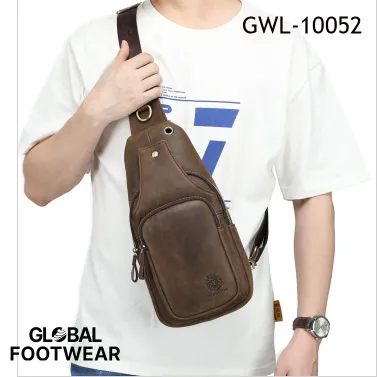 European style genuine leather retro leather chest bag