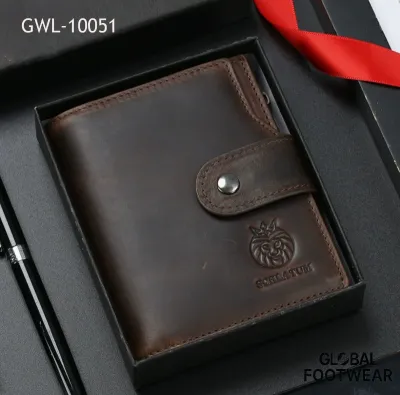 Genuine leather Men's leather retro short wallet