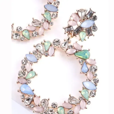 Lovisa Rose Gold Pastel Stone Circle Drop Earring