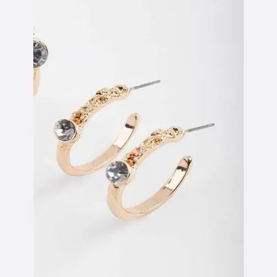 Lovisa Gold Textured Hoop Earring 3 pack