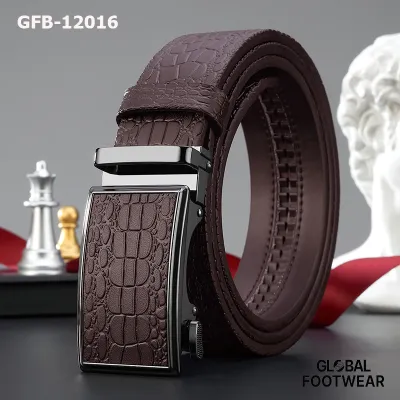 Genuine leather belt for leisure crocodile print