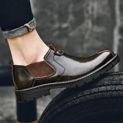 LOW-TOP RETRO BIG HEAD WEAR-RESISTANT CHELSEA BOOT 6017DARkBR