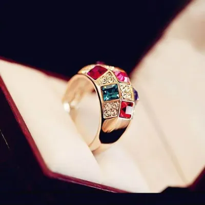 Austrian Multicolor Crystal Classic Ring