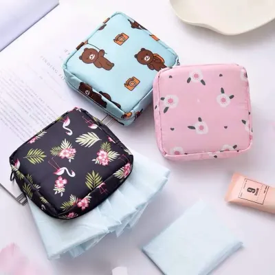 Mini Portable Sanitary Pad Storage Pouch/ Cosmetic Bag (1 Pc )