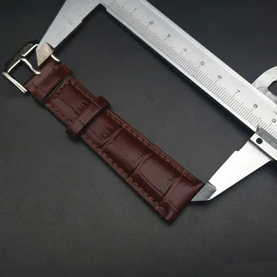 CROCODILE PATTERN GENUINE LEATHER WATCH STRAP GB-0108BrS