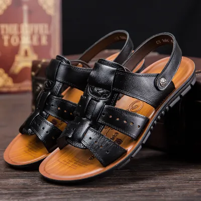 OPEN TOE GENUINE LEATHER CLASSIC SANDAL GB-1666