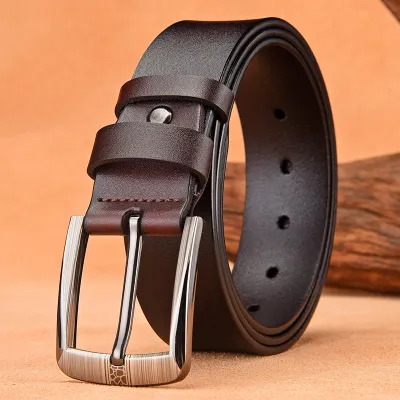 Pin Buckle Genuine Leather Belt