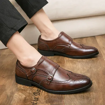 Men's Buckle Leather Shoes