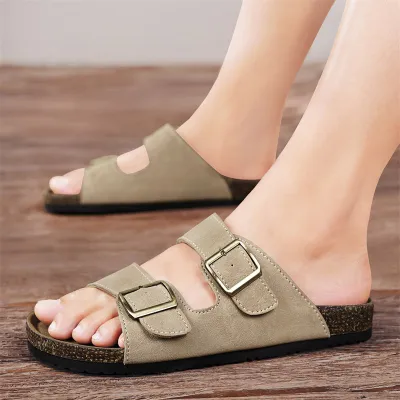 Buckle Fashion Cork Casual Sandals 