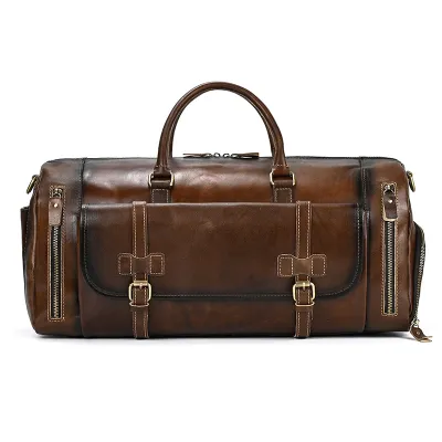 Premium Leather American Retro Gym Bag