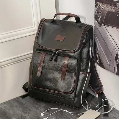 Fashionable Korean Leather Backpack 