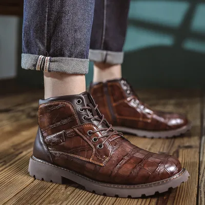  Mid-Cut Retro Men's Leather Boots