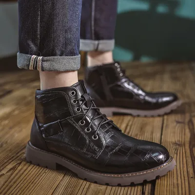  Mid-Cut Retro Men's Leather Boots