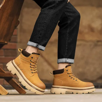 Outdoor Sports Work Wear High Top Lace-Up Trendy Boots Men's