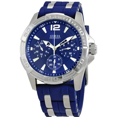 Guess Men's Multi dial Quartz Watch with Silicone Strap Watch