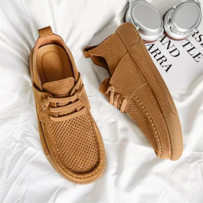Breathable Cow Suede Leather Casual Shoes