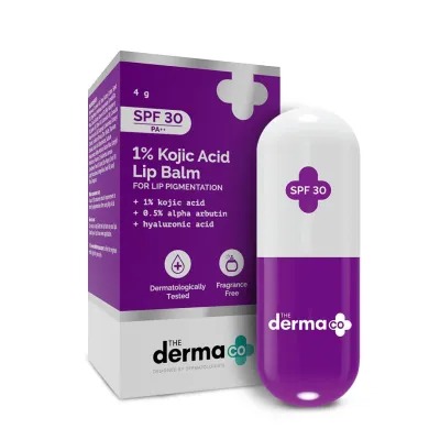 The Derma Co 1% Kojic Acid Lip Balm With Alpha Arbutin & Hyaluronic Acid 4g