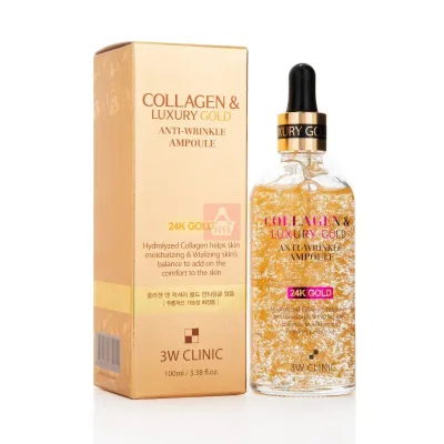 3w Clinic Collagen & Luxury 24K Gold Anti Wrinkle Ampoule- 100ml