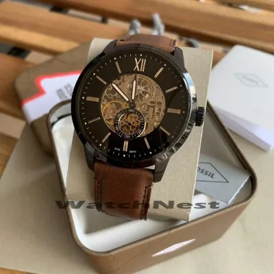 Fossil- Townsman 48 mm Automatic Brown Leather Watch