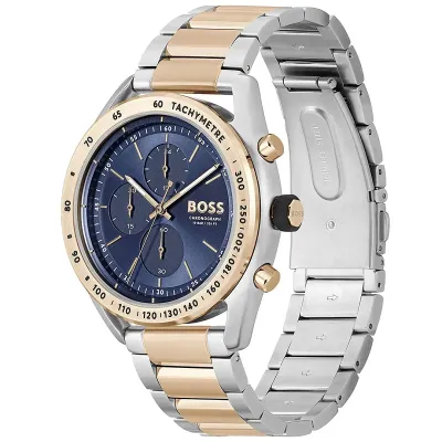 Hugo Boss Two-Tone Steel Blue Dial Chronograph Men's Watch 
