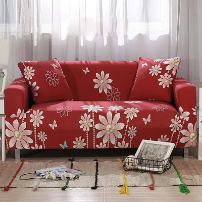 Red design Printed Sofa Cover  