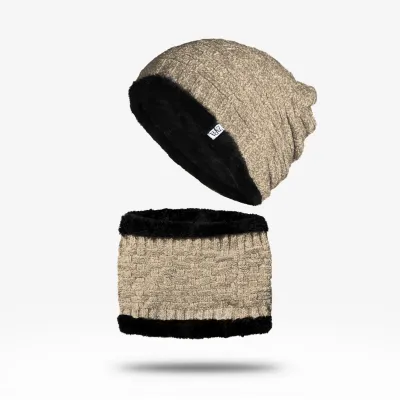 Beanie Hat & Scarf Set - Cream