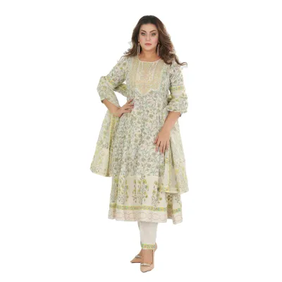 Sufiayana white Anarkali Set