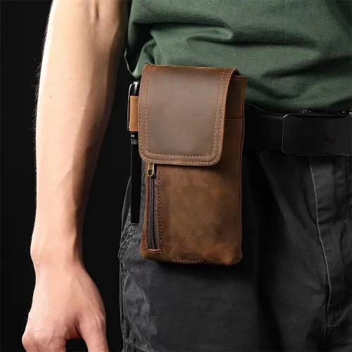 Retro Genuine Leather Men's Waist Bag