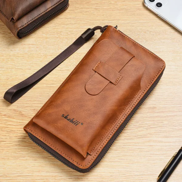 Men's Wallet Fashion Soft Wallet Zipper Multi-Card Bag