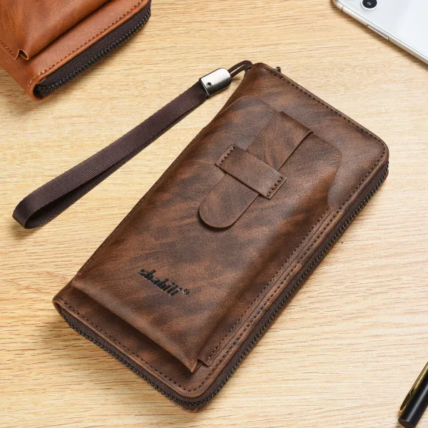 Men's Wallet Fashion Soft Wallet Zipper Multi-Card Bag