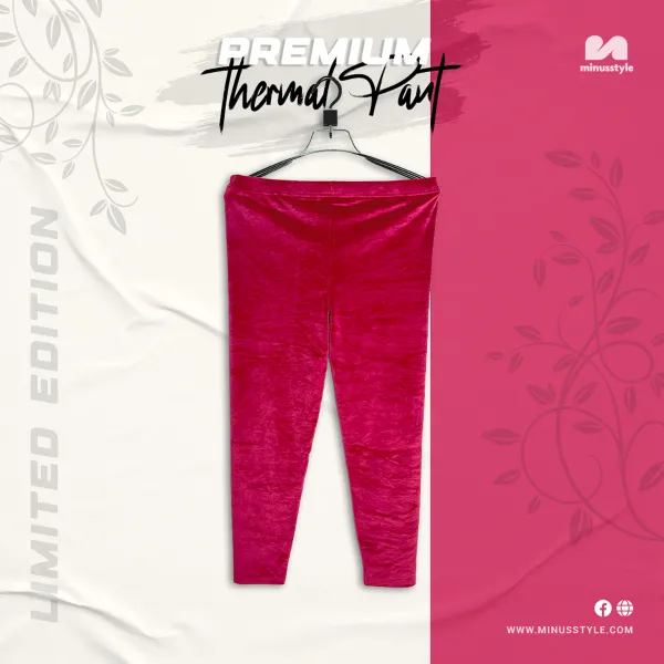 Velvet Thermal Pant- Maroon